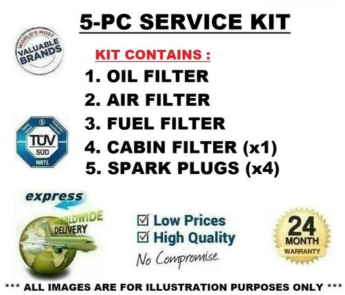 5pc service with plugs for - 5pc,